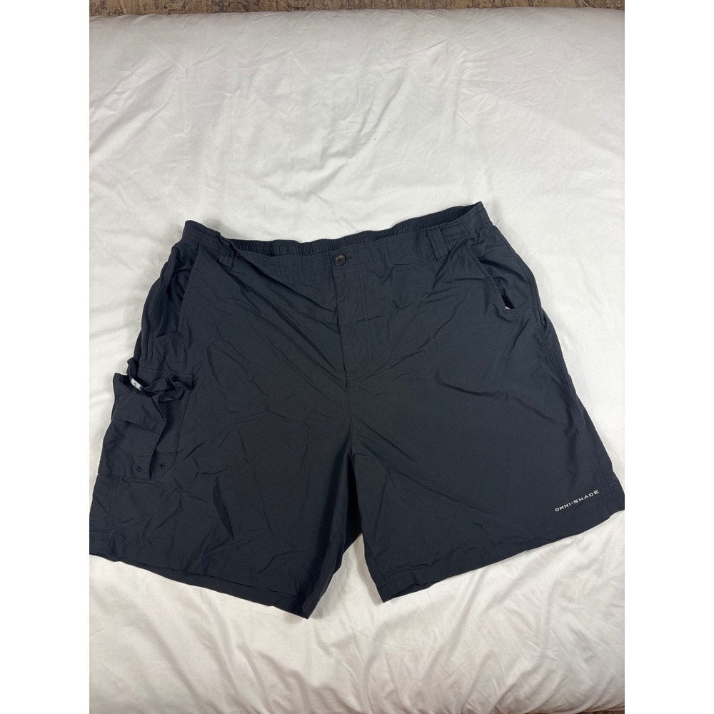 Columbia PFG Mens Omni-Shade Cargo Fishing Shorts Black XXL UPF Performance